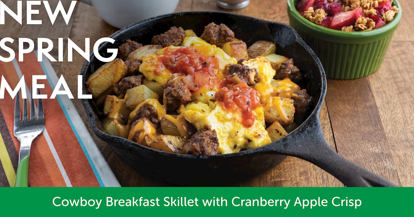 Cowboy Breakfast Skillet and Cranberry Apple Crisp